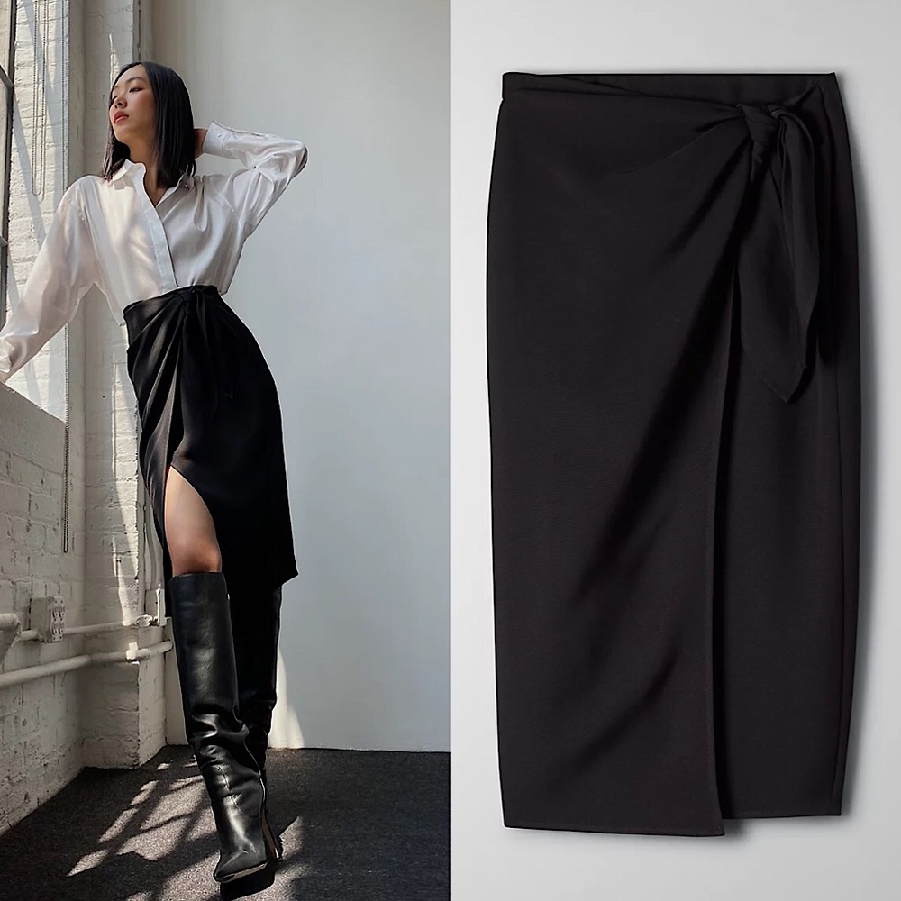 Babaton Elegant Black Pencil Skirt